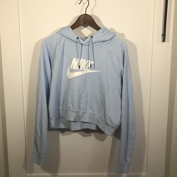 Nike Light Blue Cropped Sweatshirt - Picture 1 of 5